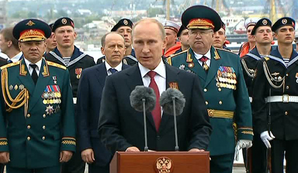 President Putin Inspects Parade of Ships in Sevastopol
